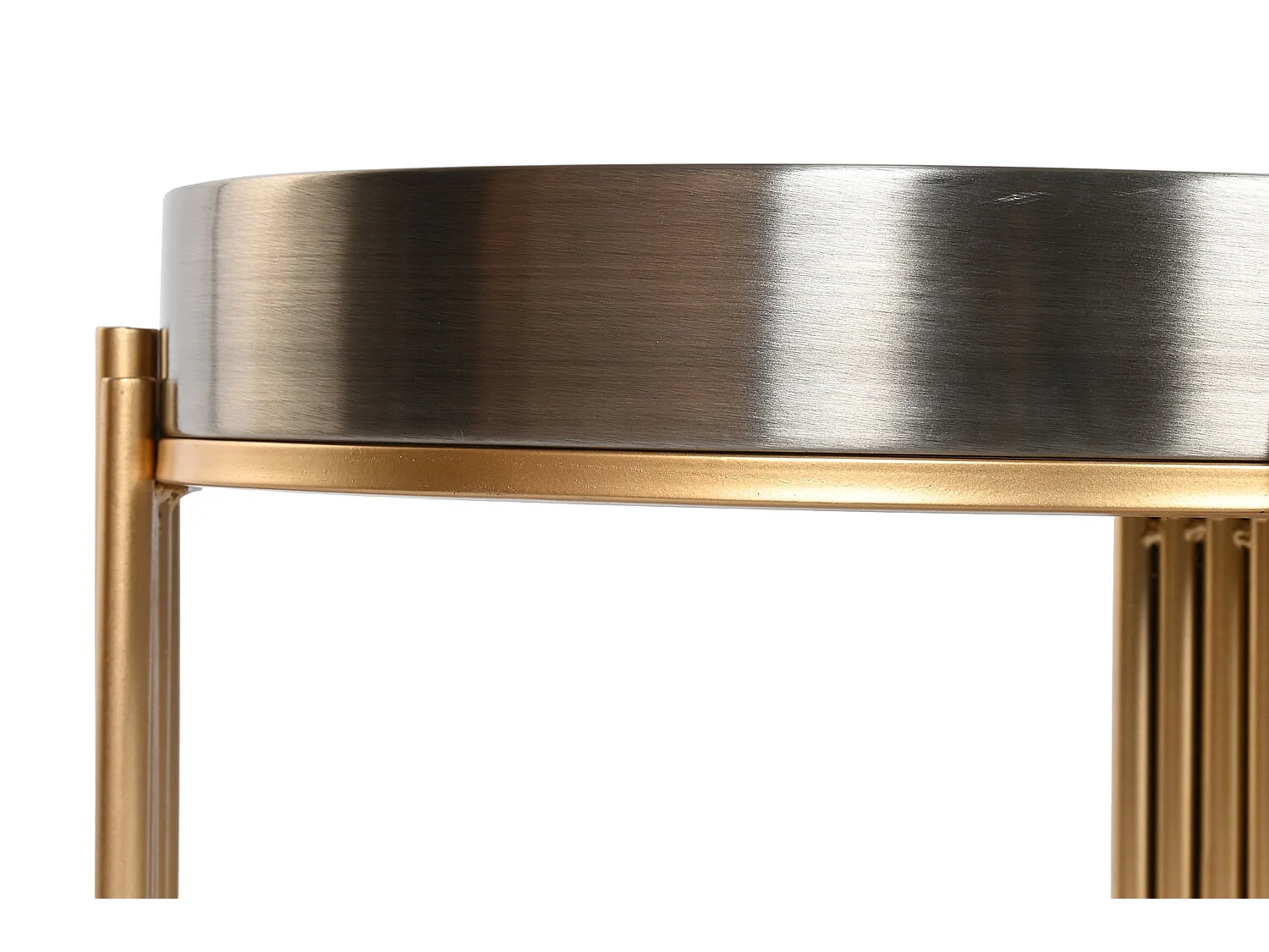 Metalen bijzettafel 50x50x54 met uurwerk