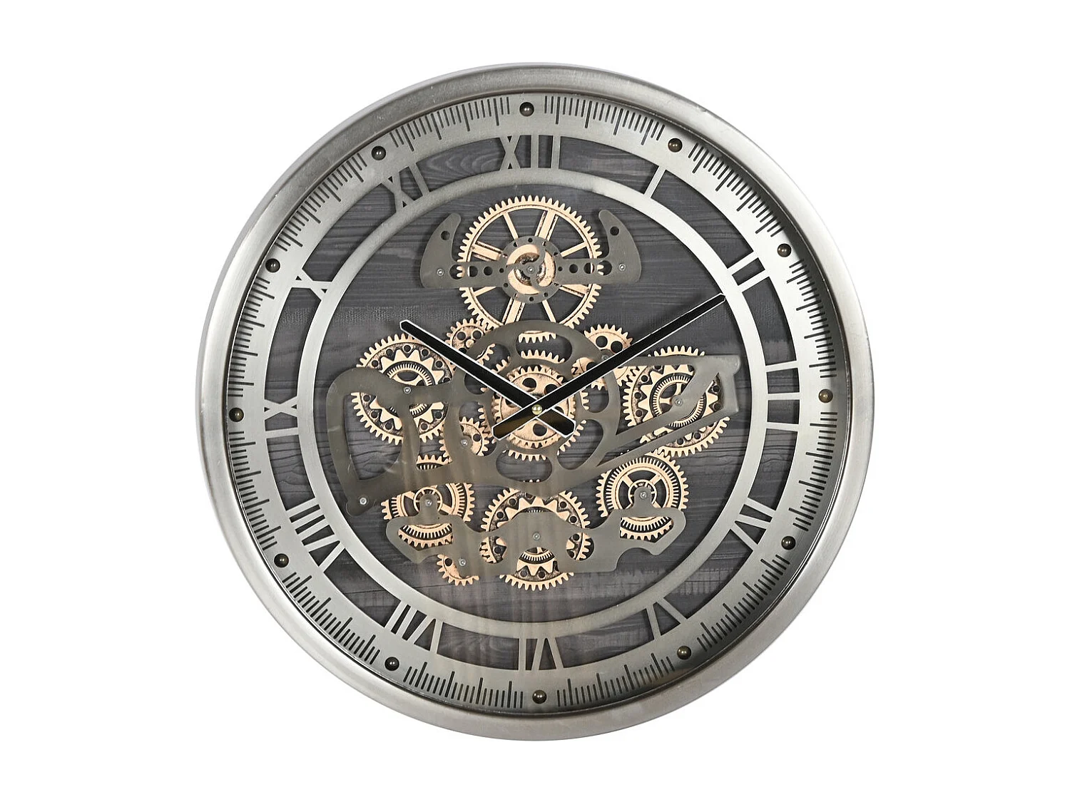 Metalen bijzettafel 50x50x54 met uurwerk