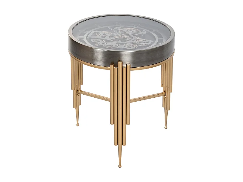 Mesita Auxiliar Metal 50X50X54 Reloj Movimiento