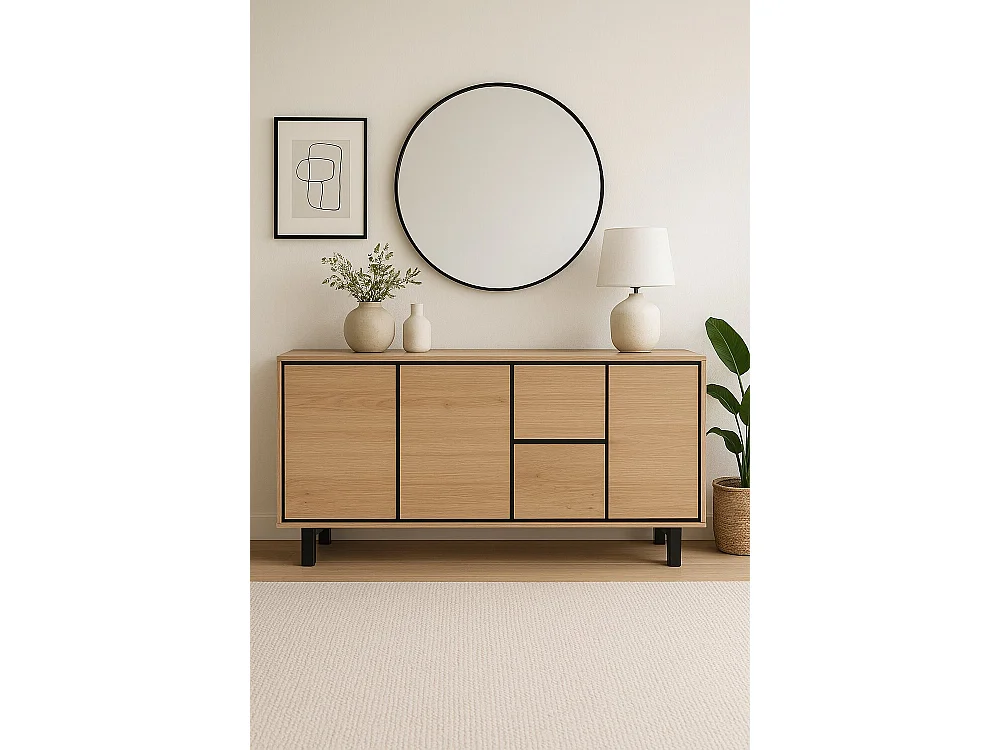 Buffet de metal MDF 160x38x80