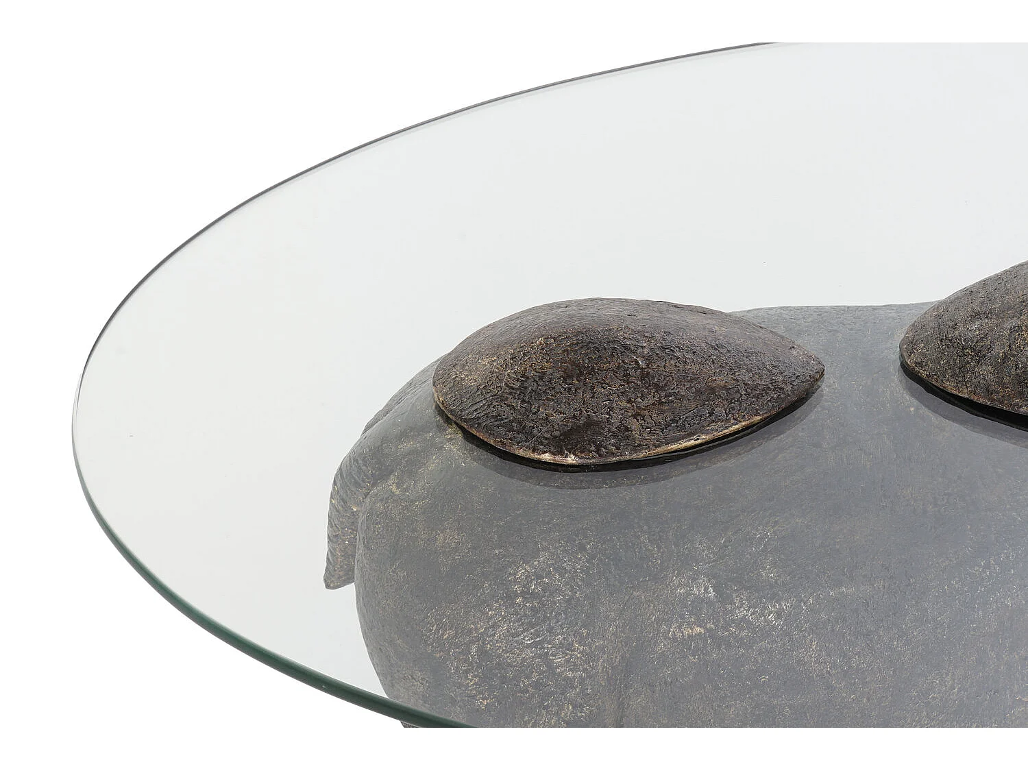 Mesa lateral de resina e vidro 80x50x37 hipopótamo