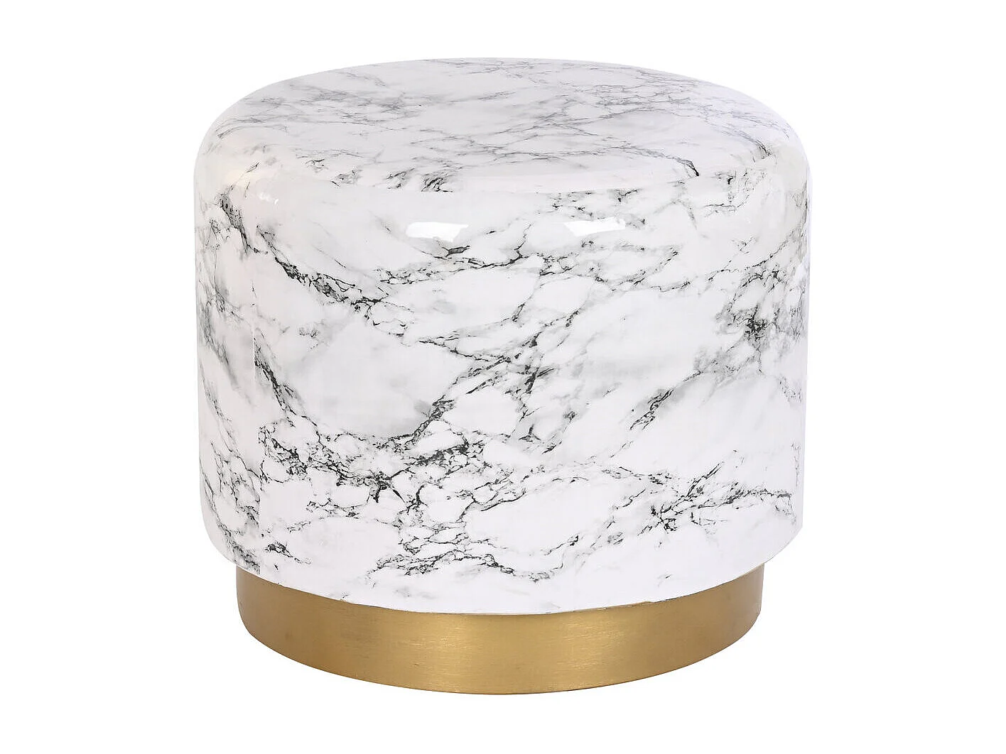 IJzeren bijzettafel 50x50x45 cm met marmerlook