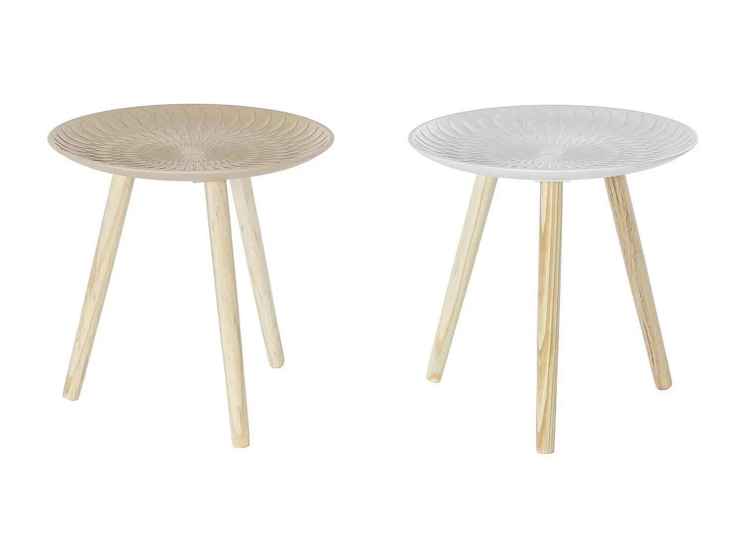 Bijzettafel MDF vurenhout 44x44x45 cm, 2 stuks, diverse kleuren.