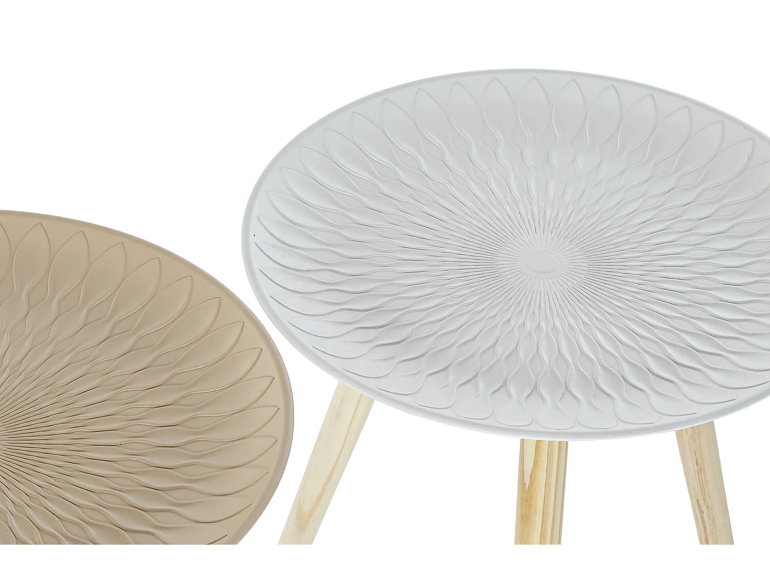 Bijzettafel MDF vurenhout 44x44x45 cm, 2 stuks, diverse kleuren.