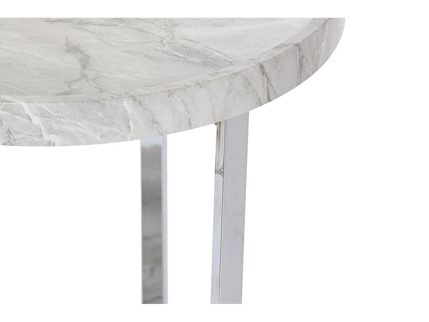 Bijzettafel van MDF en metaal, 40x40x53 cm, marmerlook.