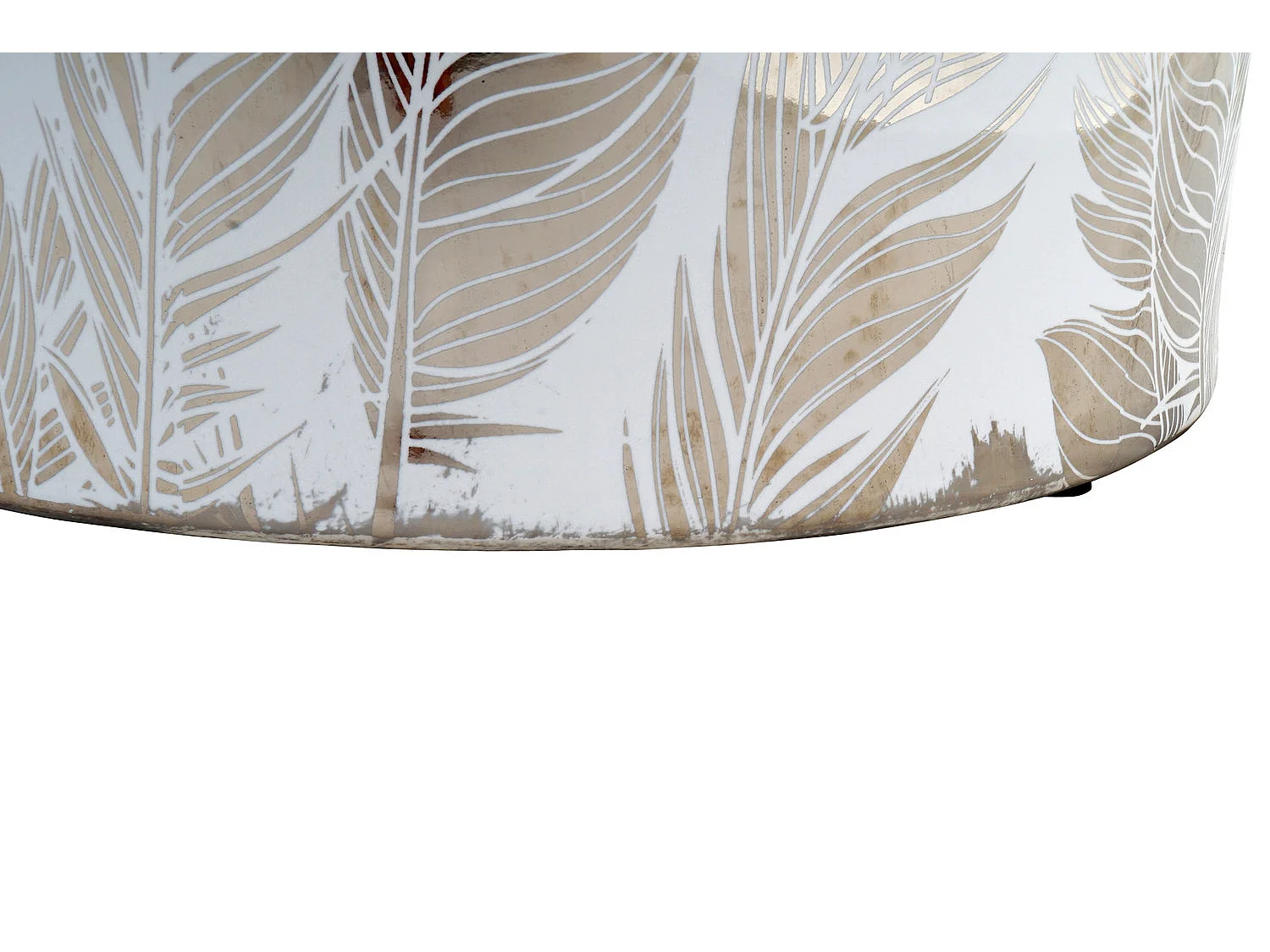Mesa lateral de porcelana 32x32x41 com estampa floral azul