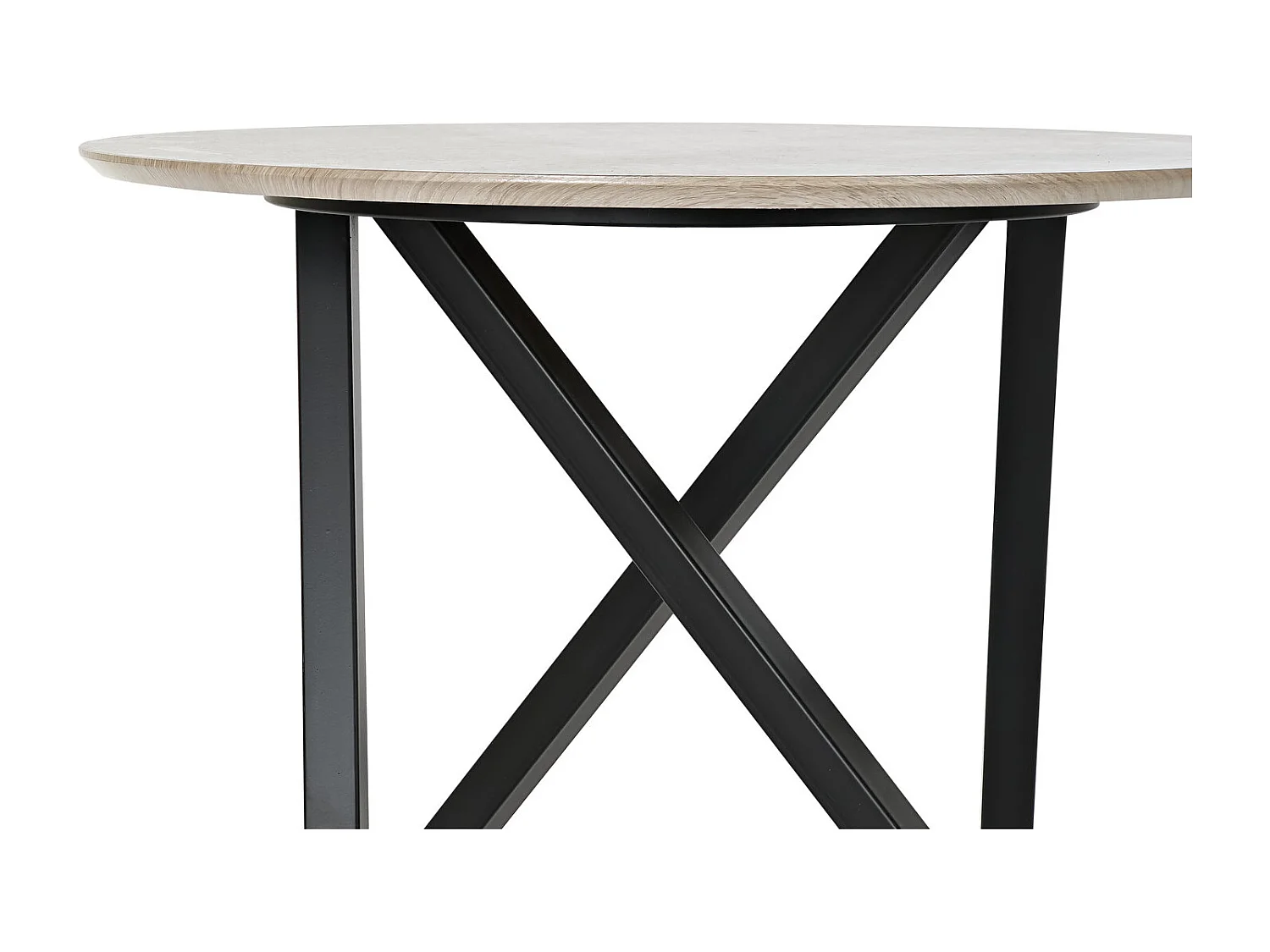 Bijzettafel van metaal en hout, 65x65x49,5 cm.