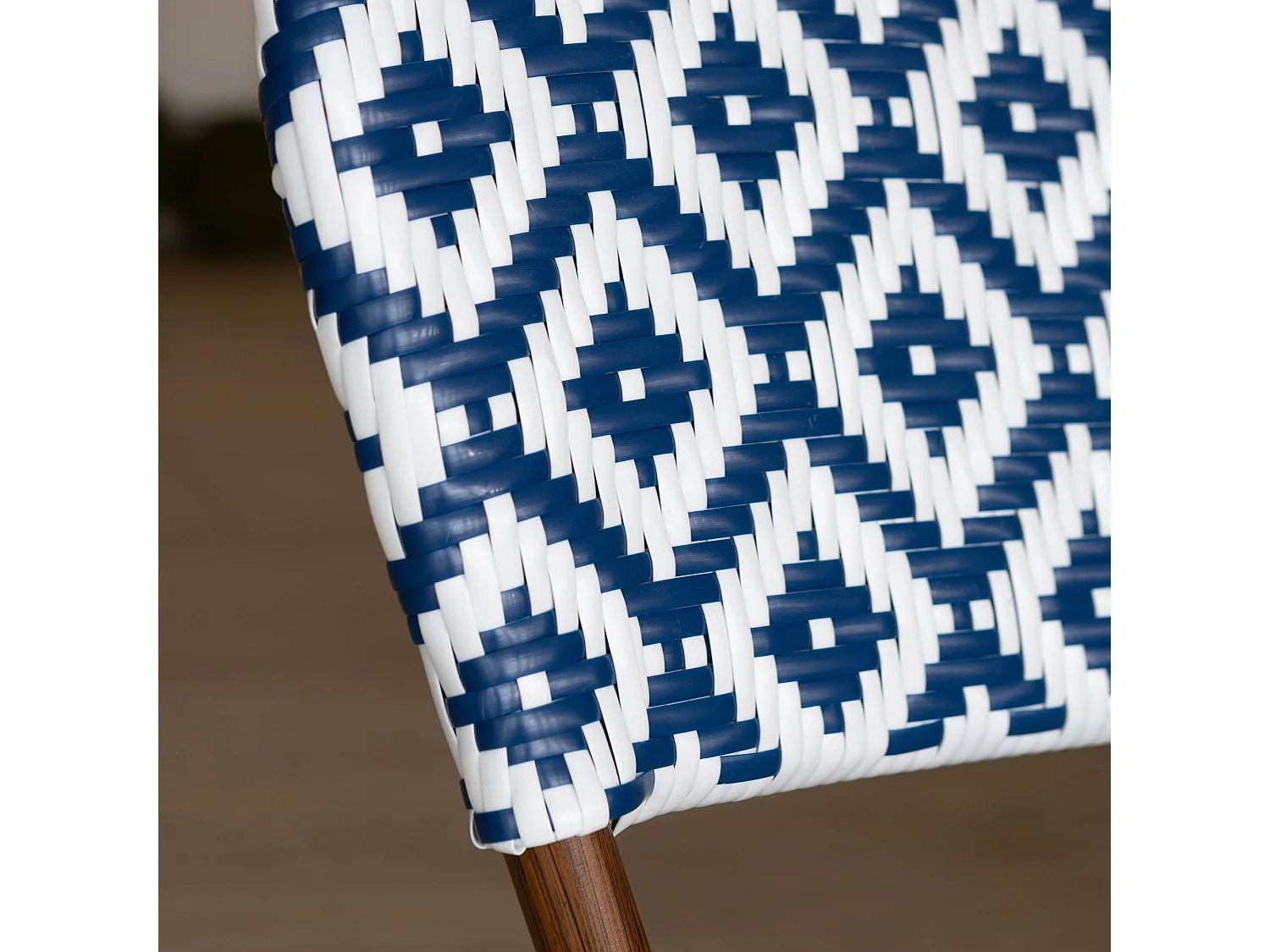 Now's Home - Lot2 Chaises  Aluminium Et Textilene Bleu Aspect Rotin41x43x87 Scala