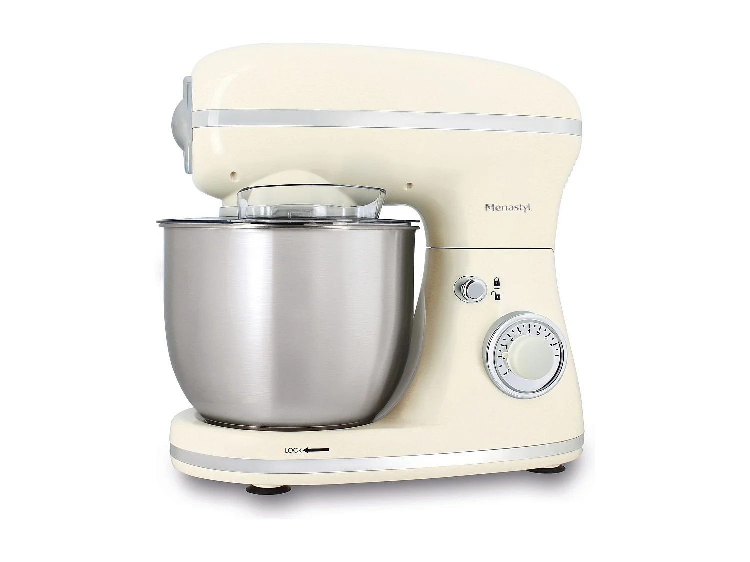 Menastyl - Robot Patissier Retro En Polypropylène Crème Et Acier Inoxydable