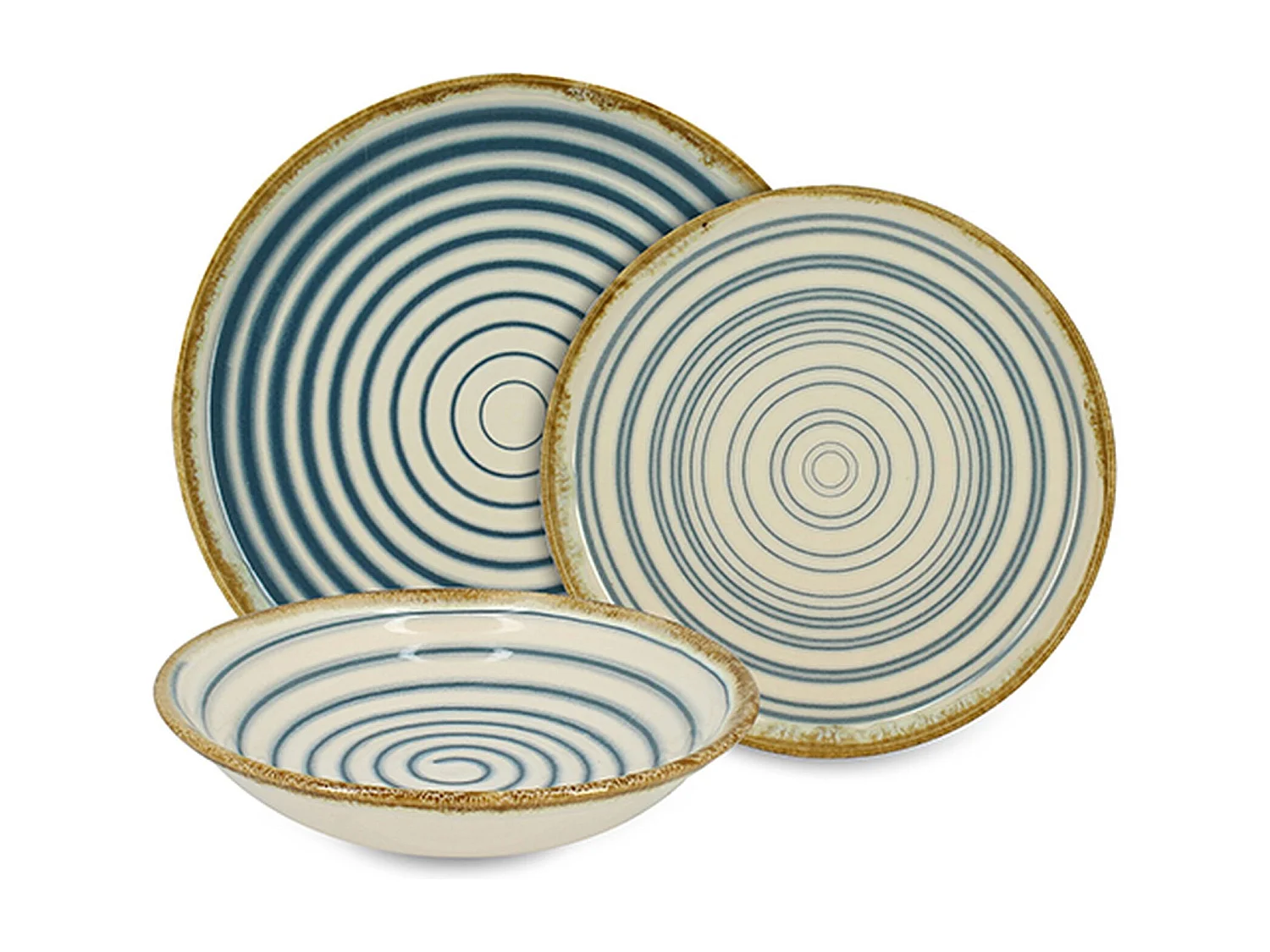 Novastyl - Lot De 36 Assiettes Spirale En Faience