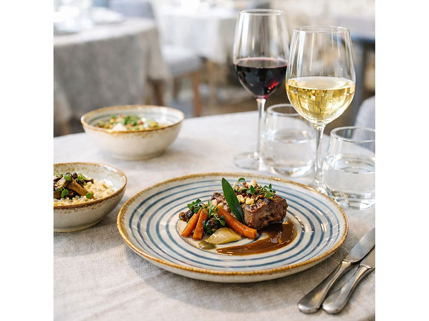 Novastyl - Lot De 36 Assiettes Spirale En Faience