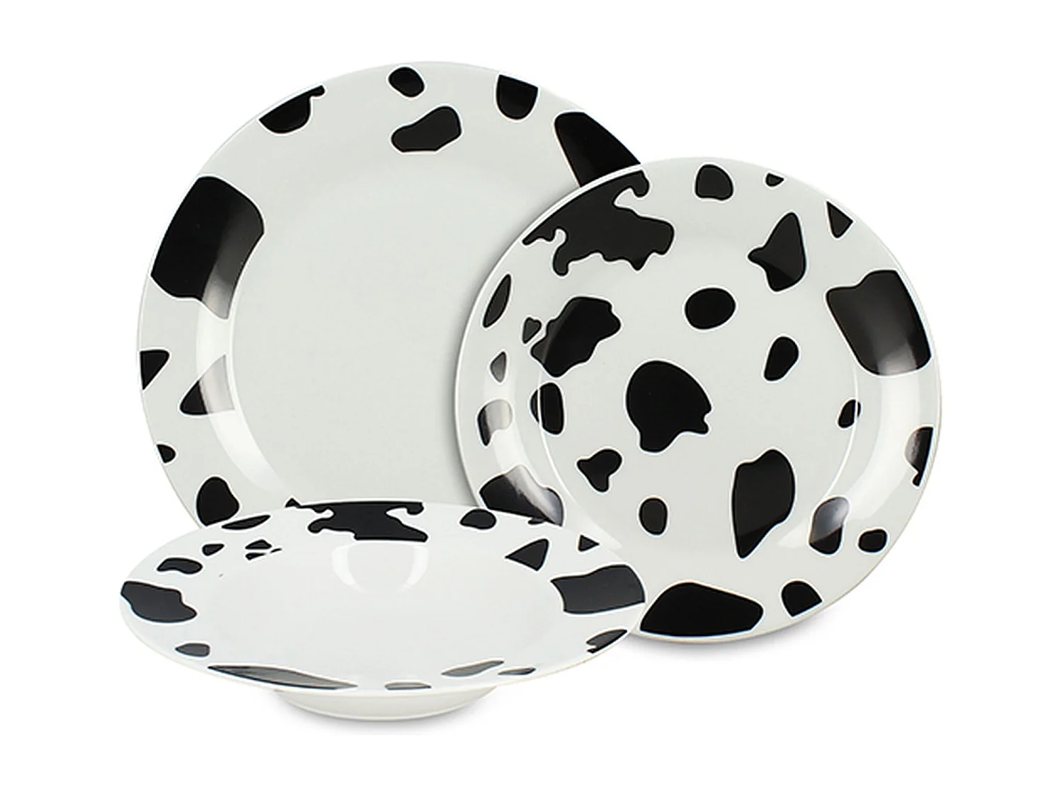 Novastyl - Lot De 36 Assiettes Vache En Porcelaine