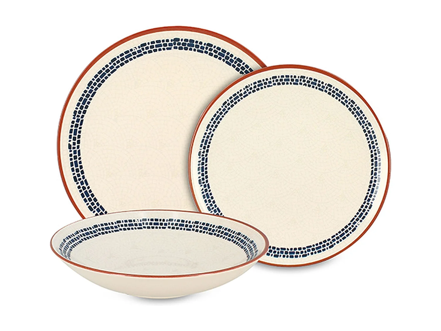 Novastyl - Lot De 36 Assiettes Amatxi En Faience