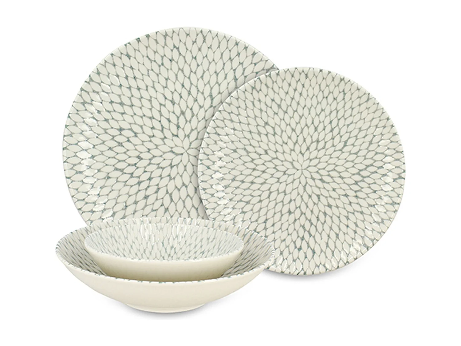 Novastyl - Lot De 48 Assiettes Jasmin En Porcelaine