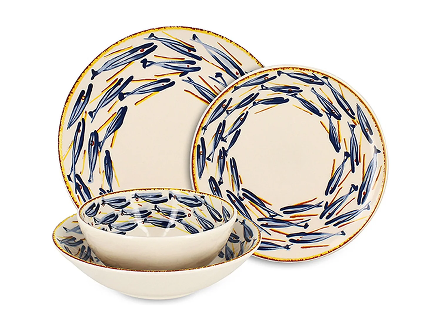 Novastyl - Lot De 48 Assiettes Marius En Grès