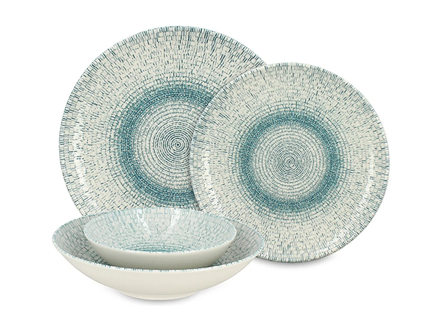 Novastyl - Lot De 48 Assiettes Aqua En Porcelaine