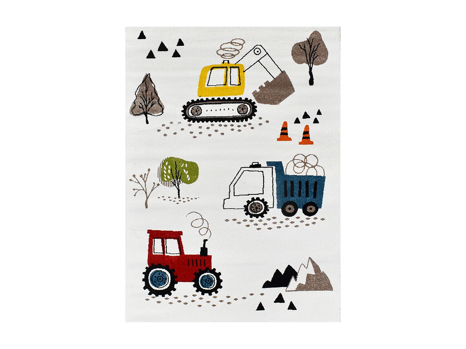 Tappeto per bambini TRUCKS, certificato OEKO-TEX