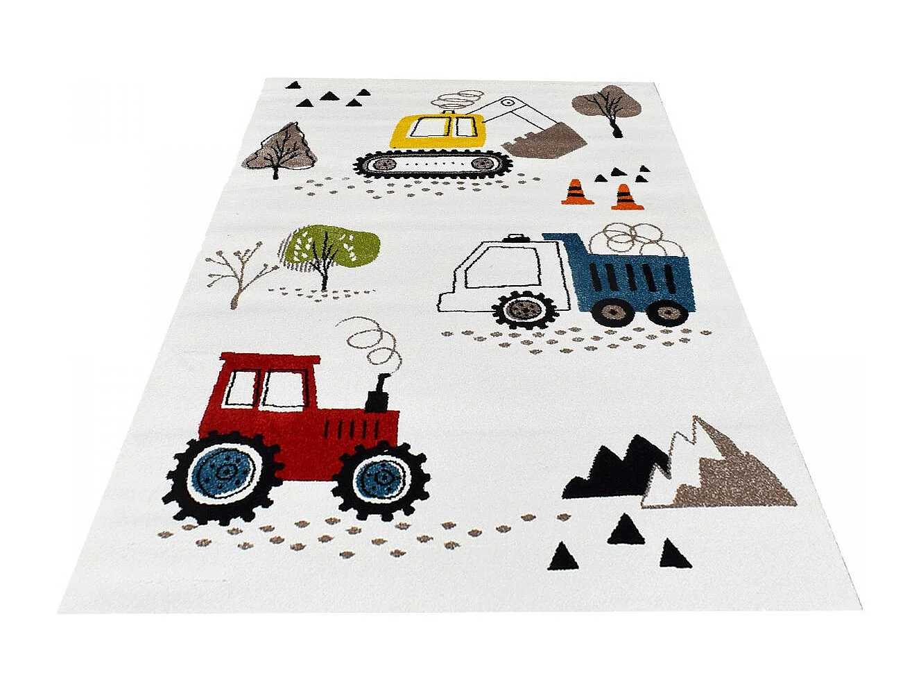 Tappeto per bambini TRUCKS, certificato OEKO-TEX