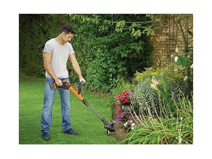 Aparador de Cerca sem Fios BLACK+DECKER 30 cm 18V Lítio 4Ah com bateria e bobina de fio 10m 1,6mm