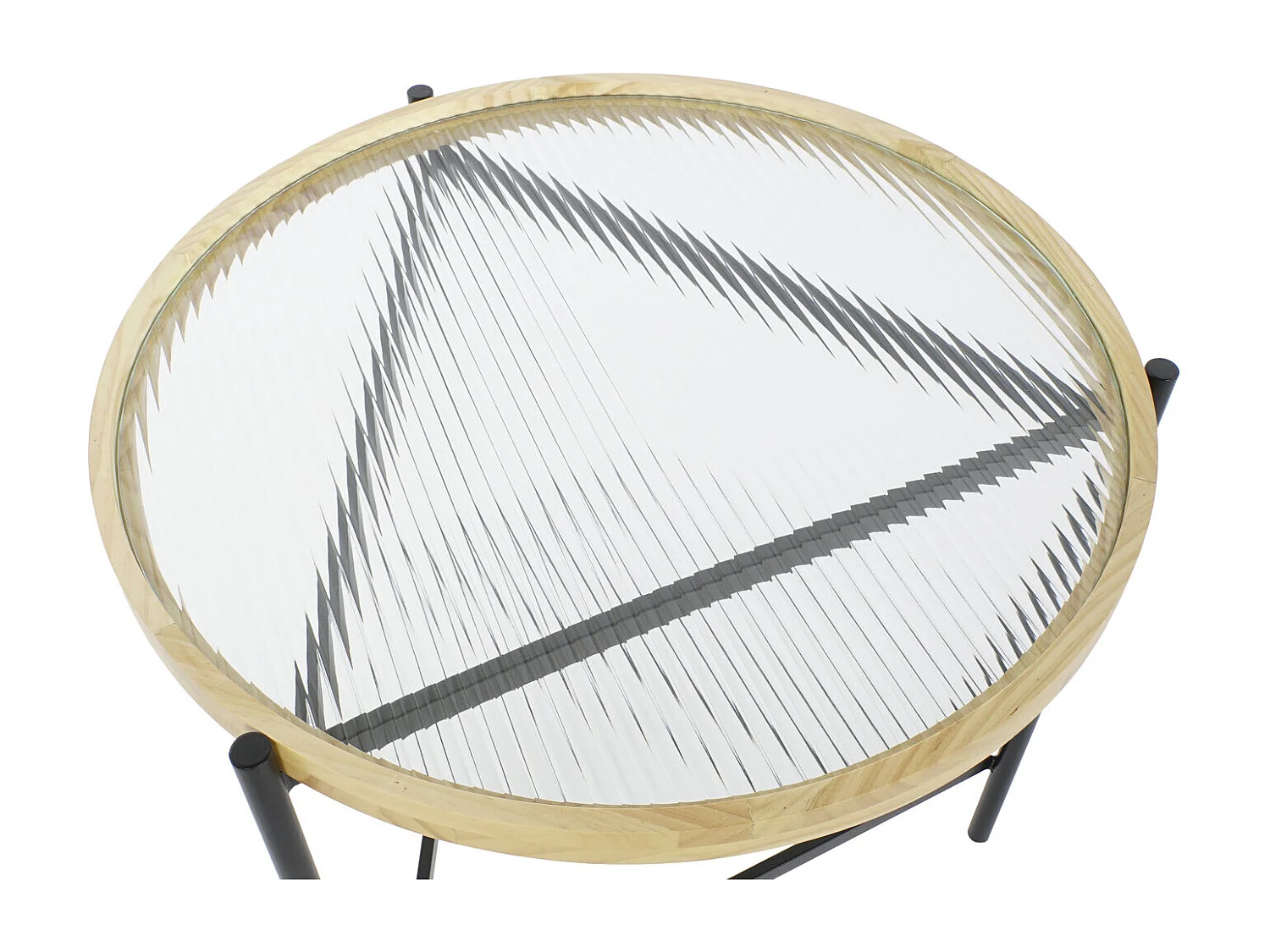 Tavolino laterale Set di 2 in vetro e metallo 62X62X55,5