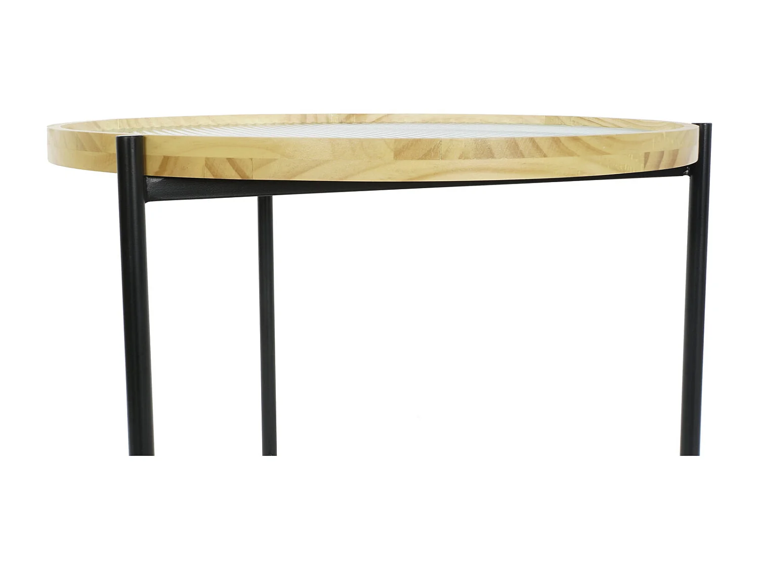 Tavolino laterale Set di 2 in vetro e metallo 62X62X55,5