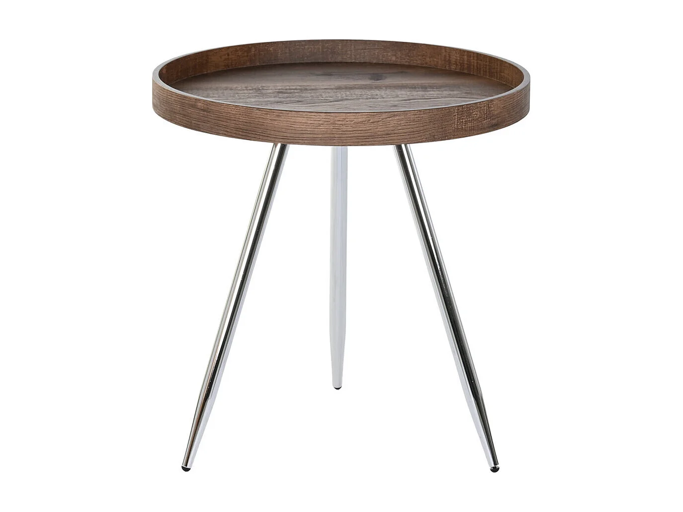 Bijzettafel van staal en MDF, 45,8 x 45,8 x 47,5 cm.