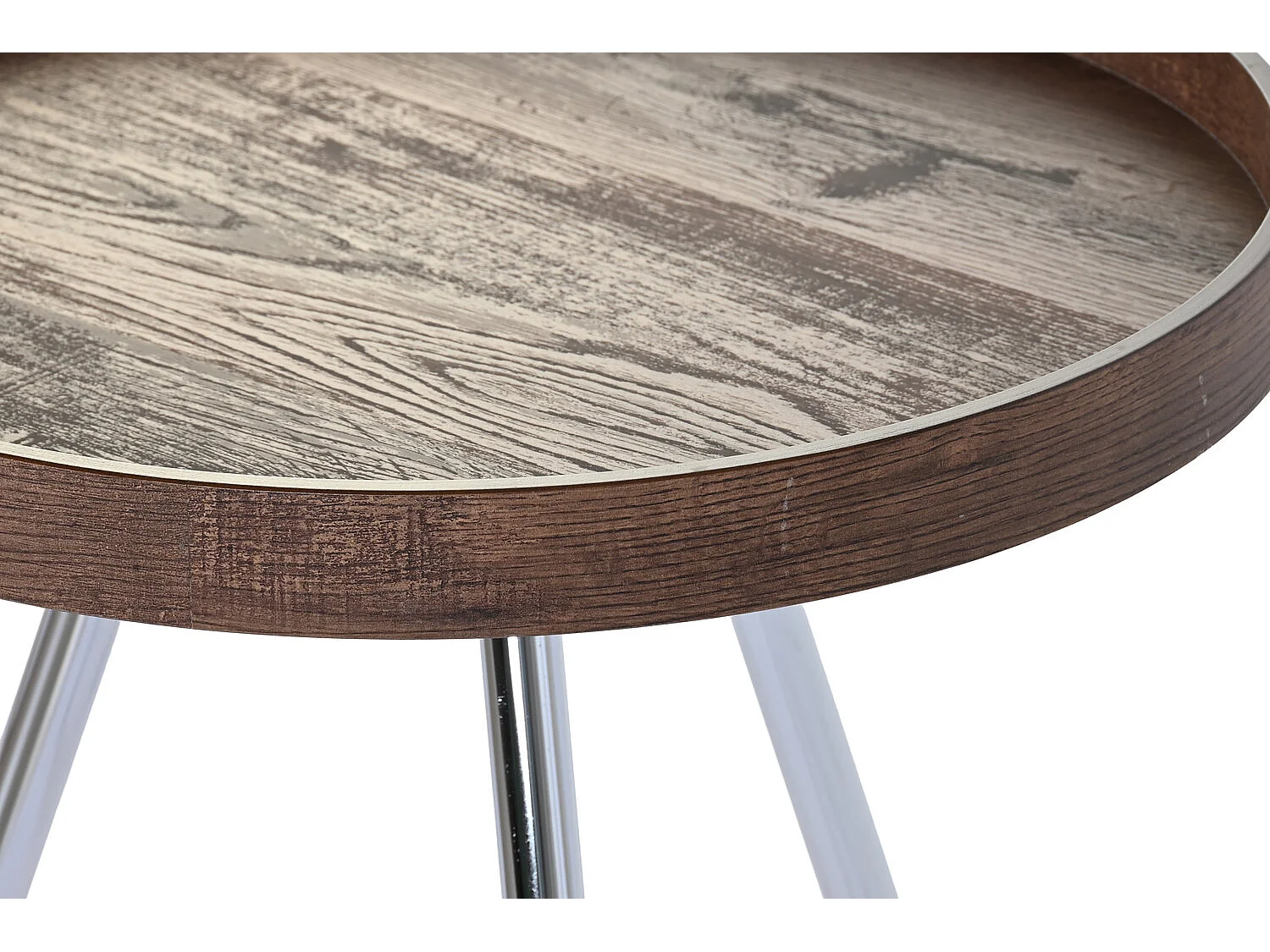 Bijzettafel van staal en MDF, 45,8 x 45,8 x 47,5 cm.