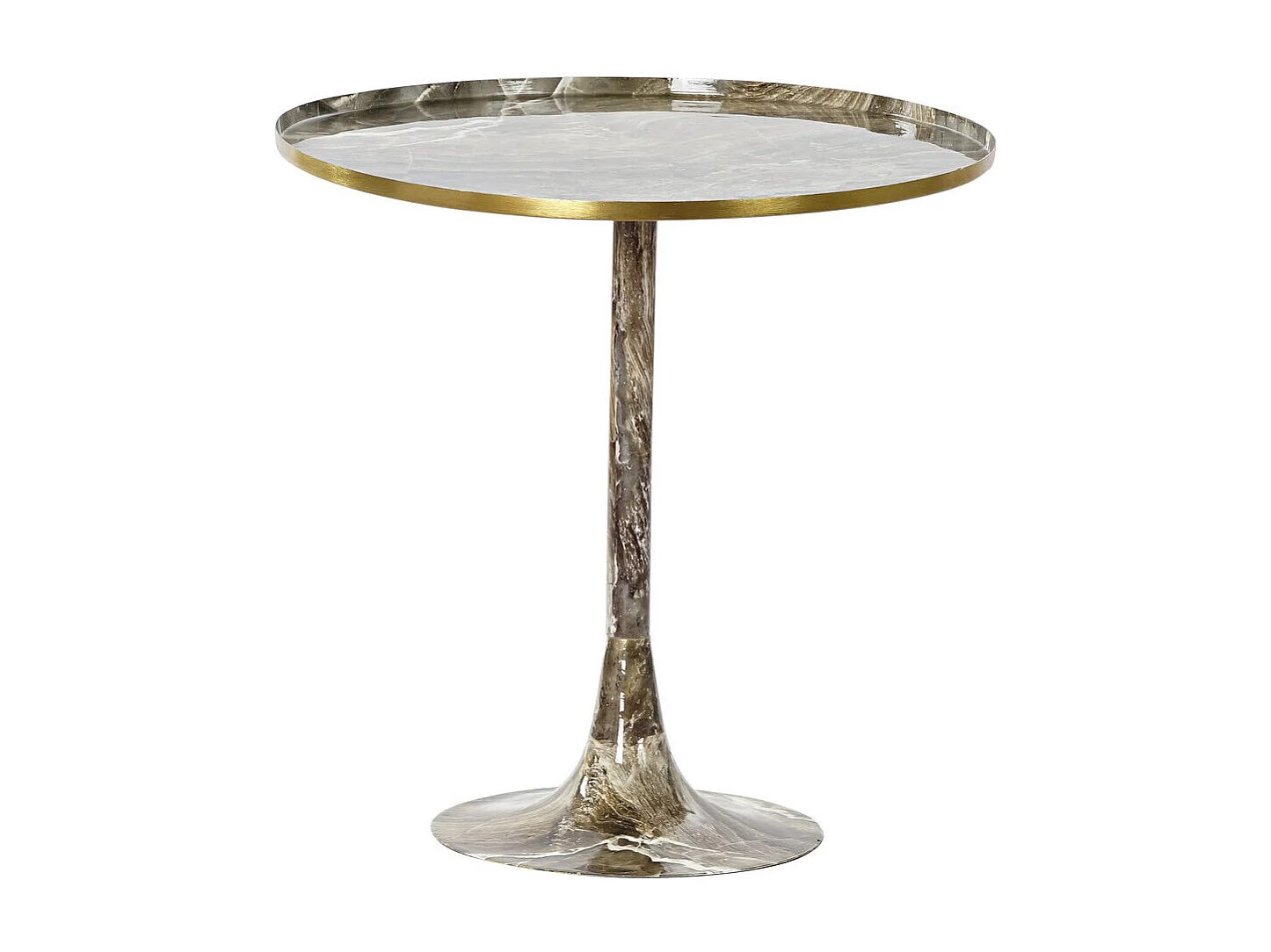 Mesita Auxiliar Aluminio 51X51X51 Simil Marmol