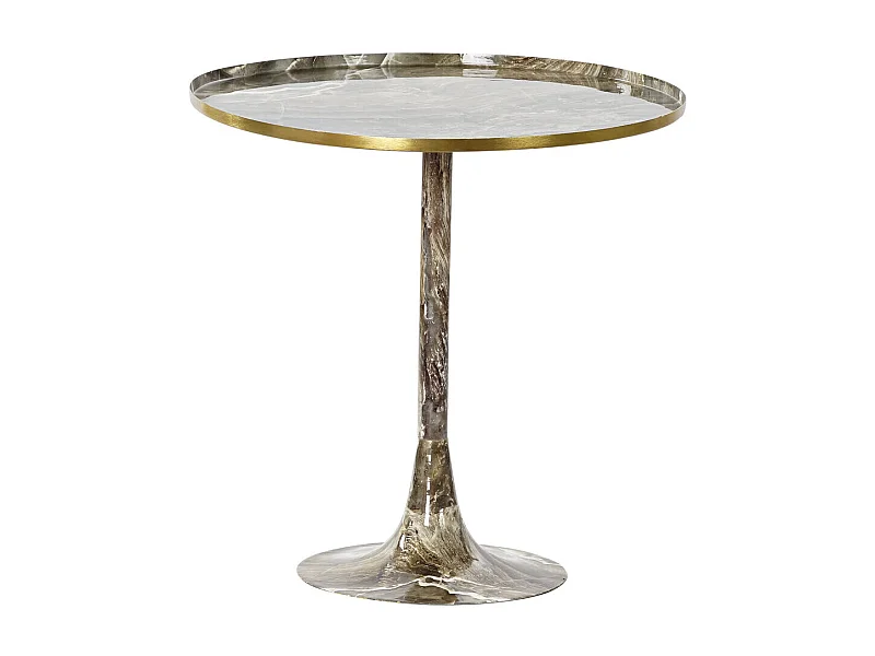 Mesita Auxiliar Aluminio 51X51X51 Simil Marmol