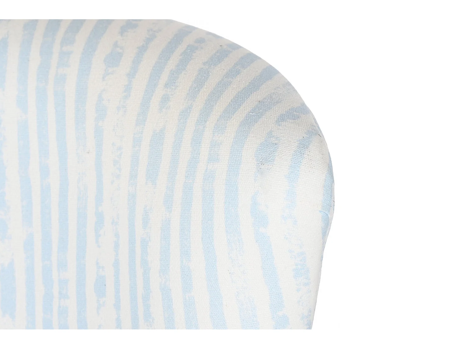 Poltrona de poliéster com estrutura de madeira, 73x67x85 cm, listras azuis.