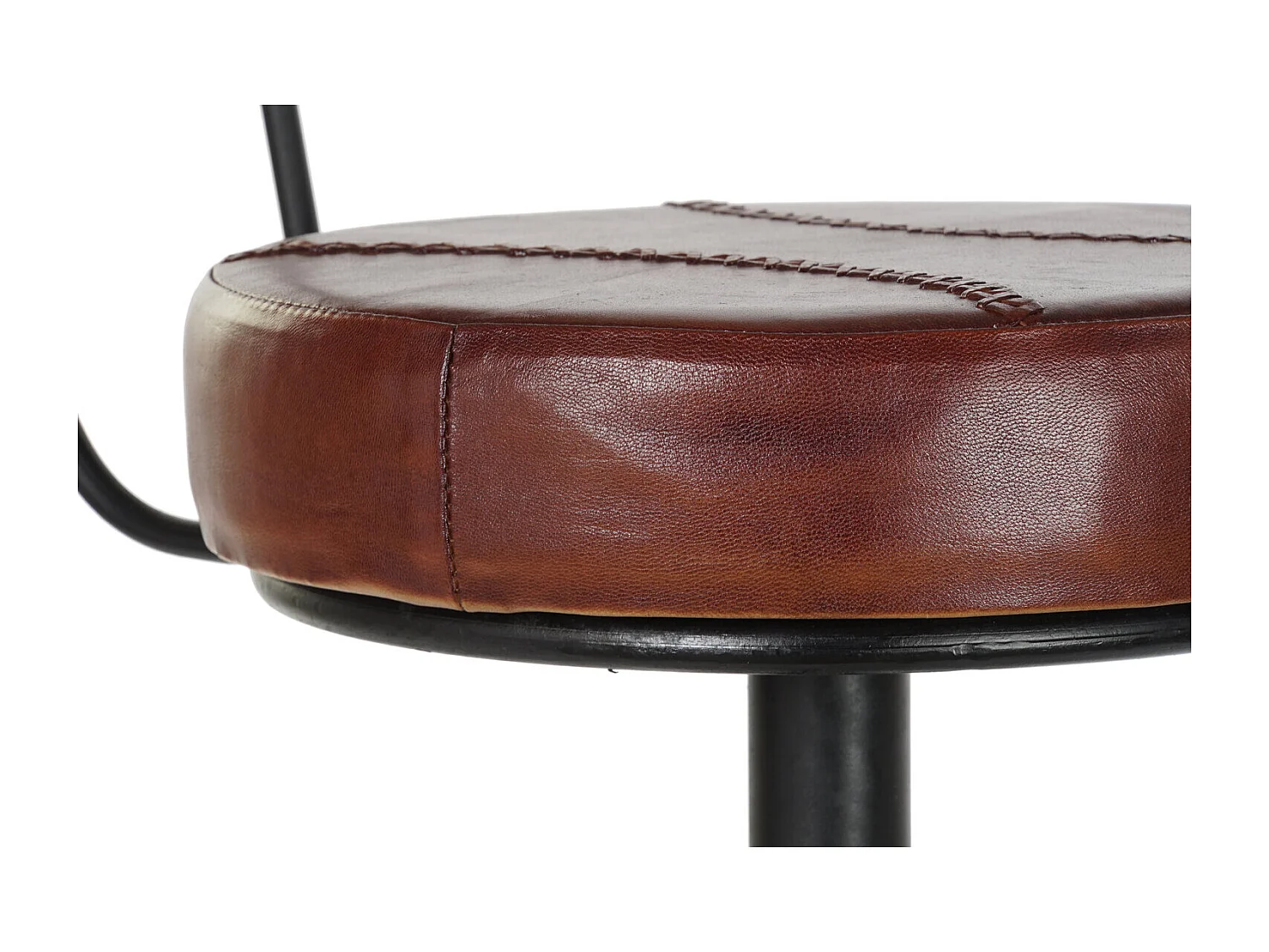 Kruk van metaal en leer 45x46x118 cm Kruk van metaal en leer