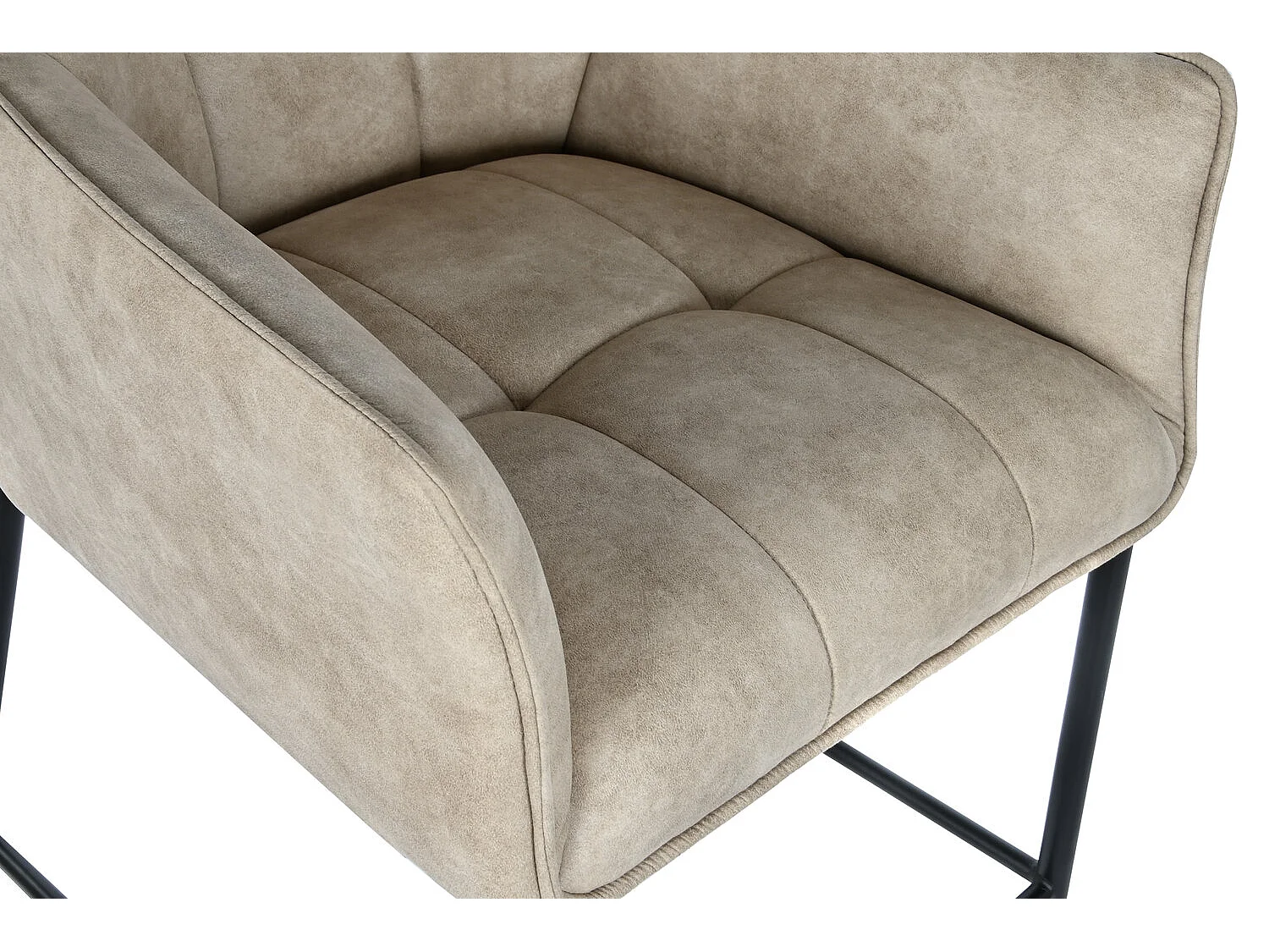 Microfiber metalen kruk 59x60x107 kunstleer