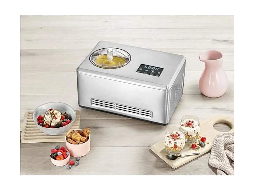 Severin EZ7405 2-in-1 Sorbet- en Yoghurtmaker - RVS, 2L, Actieve Koeling, LED Touchscreen