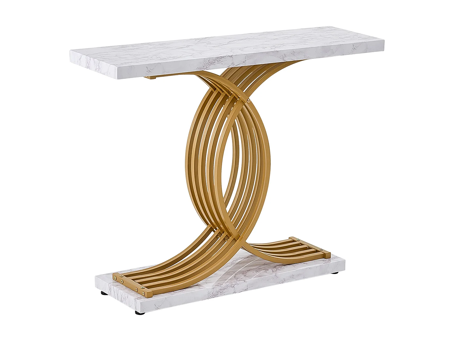 Table console étroite canapé 100x30x81 cm, 1 niveau, cadre métal, pour couloir, salon, chambre.
