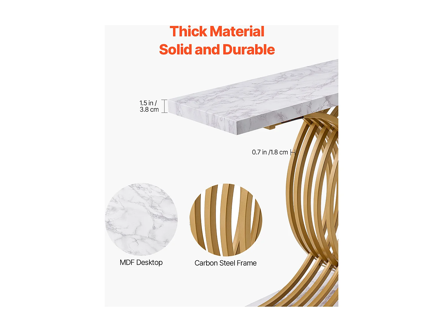 Table console étroite canapé 100x30x81 cm, 1 niveau, cadre métal, pour couloir, salon, chambre.