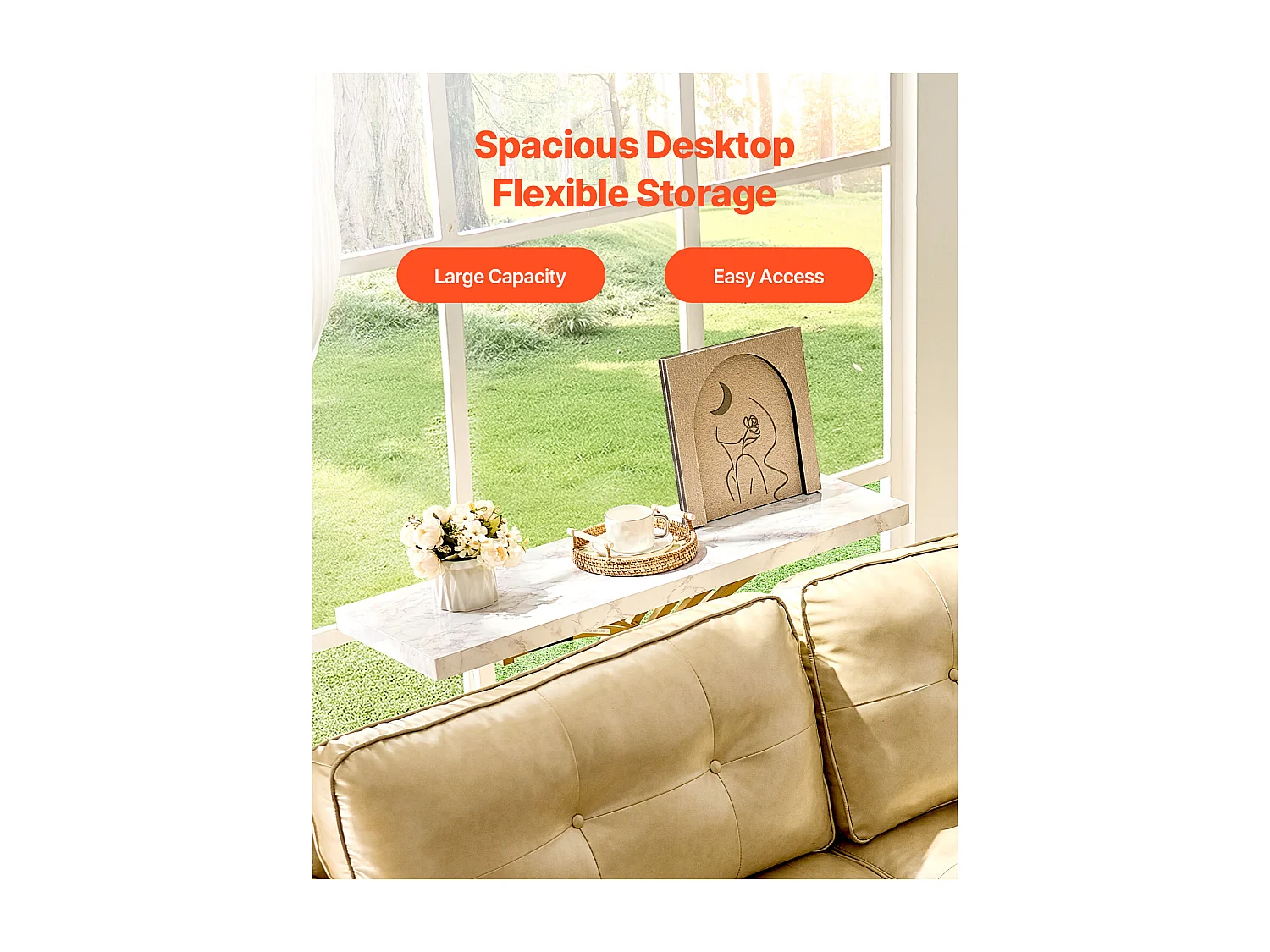 Table console étroite canapé 100x30x81 cm, 1 niveau, cadre métal, pour couloir, salon, chambre.