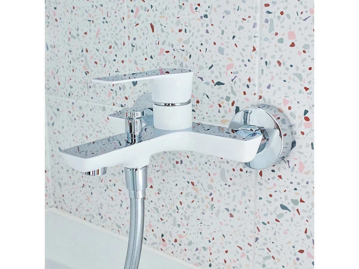 Lover mechanische bad-douchemengkraan wit chroom - Essebagno