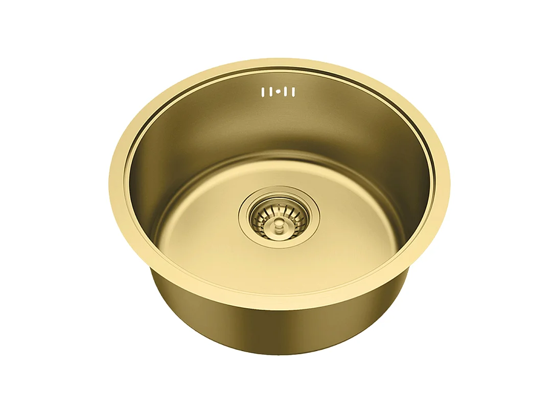 Essenox évier 1 cuve ronde 42.5cm en inox or brossé - Essebagno