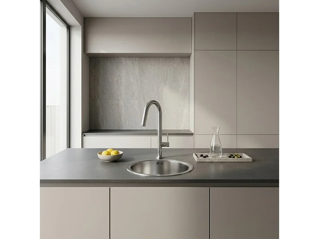 Essenox lava-loiça 1 cuba redonda em aço inox 42.5cm Essebagno