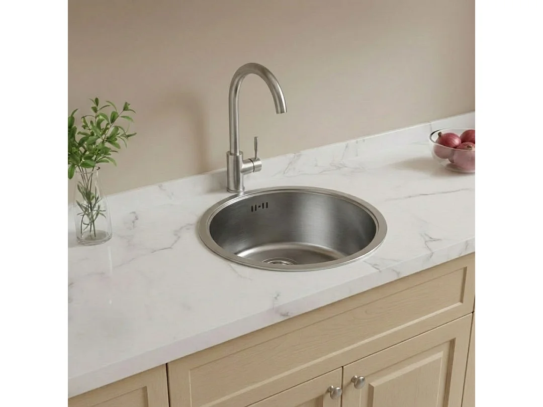 Essenox lava-loiça 1 cuba redonda em aço inox 42.5cm Essebagno