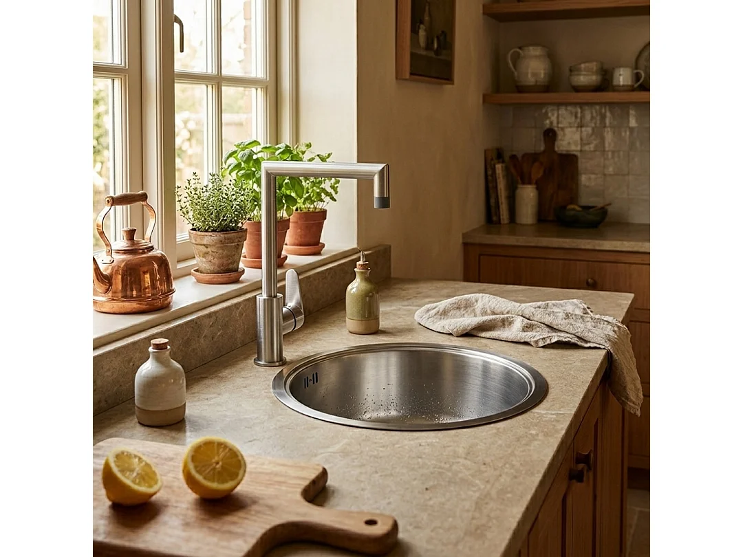Essenox évier 1 cuve ronde 42.5cm en inox - Essebagno