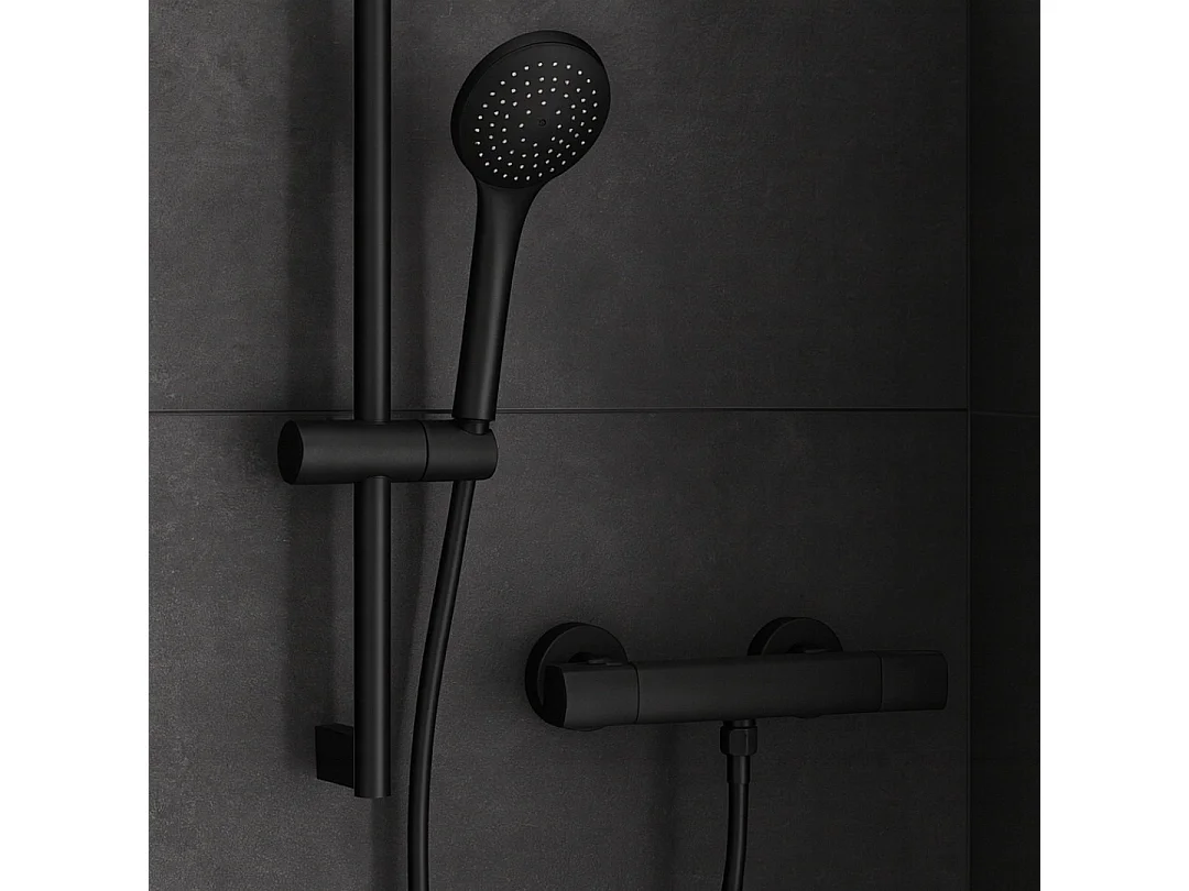 Carra mitigeur douche thermostatique noir - Essebagno