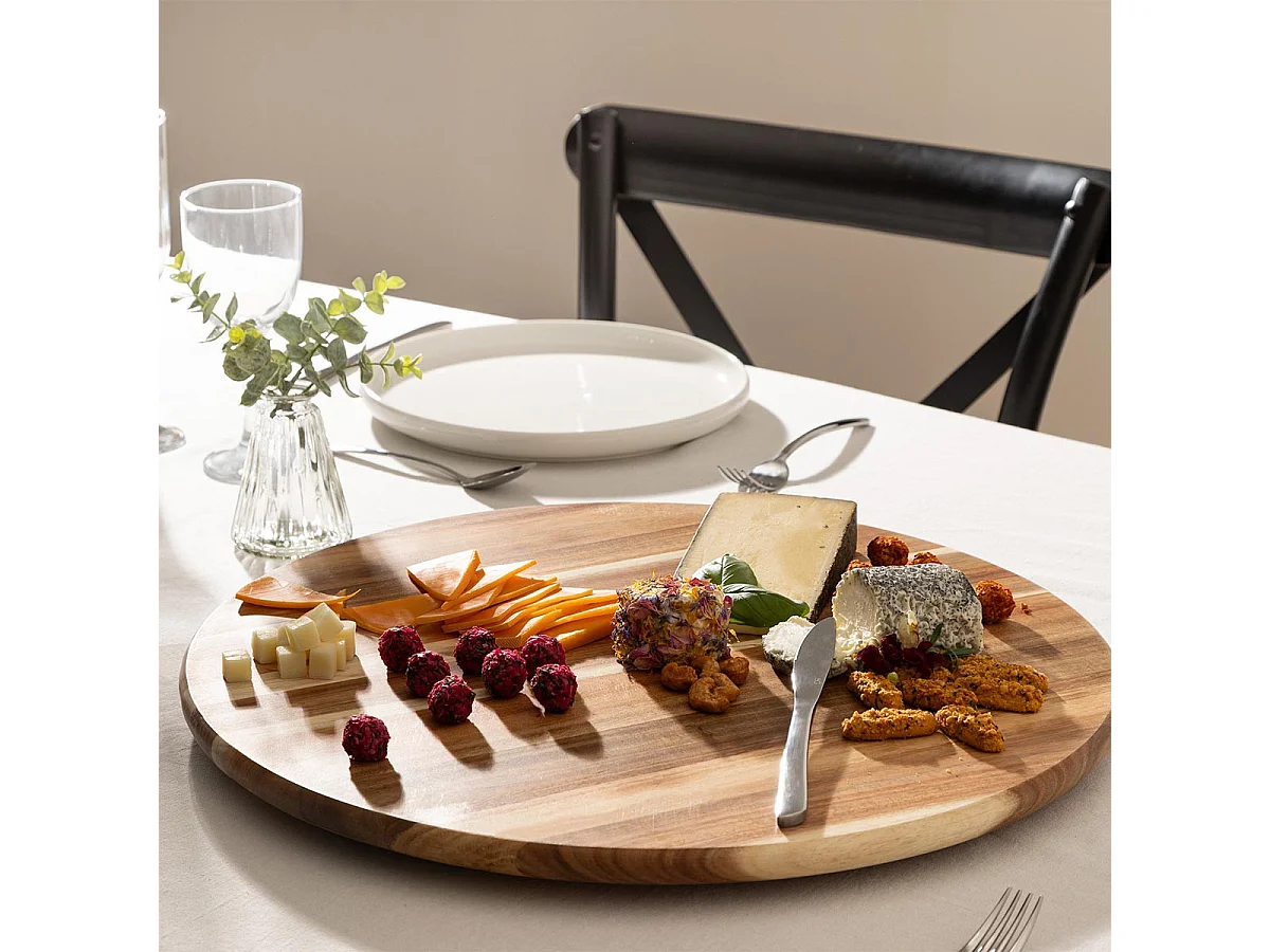 Plat de Présentation Tournant "Acacia" 50cm Marron