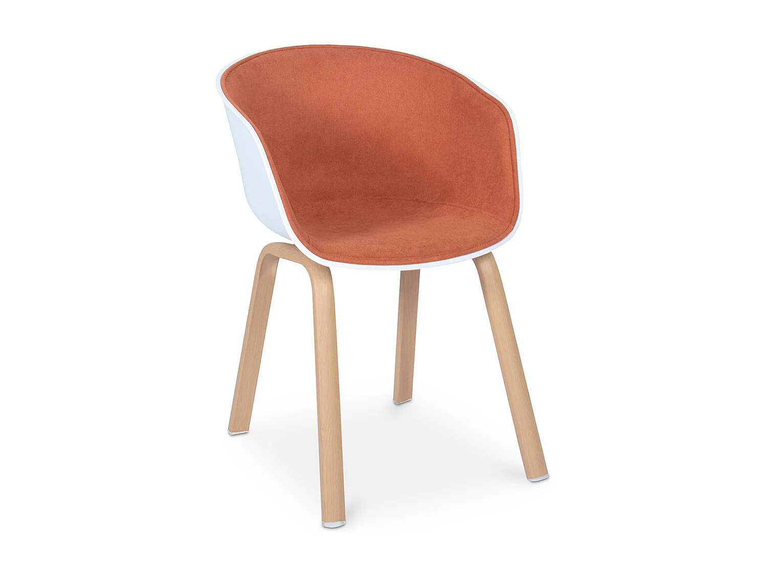 Chaise de salle à manger scandinave rembourrée avec accoudoirs Orange