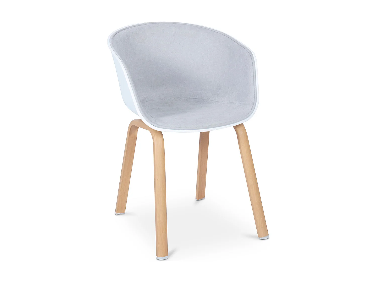 Chaise de salle à manger scandinave rembourrée avec accoudoirs Gris clair