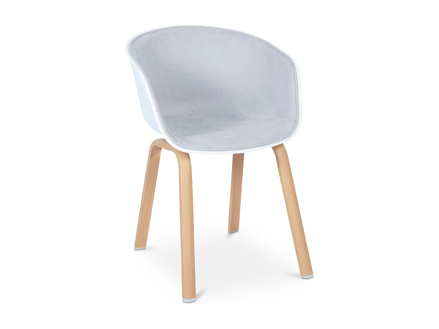 Chaise de salle à manger scandinave rembourrée avec accoudoirs Gris clair