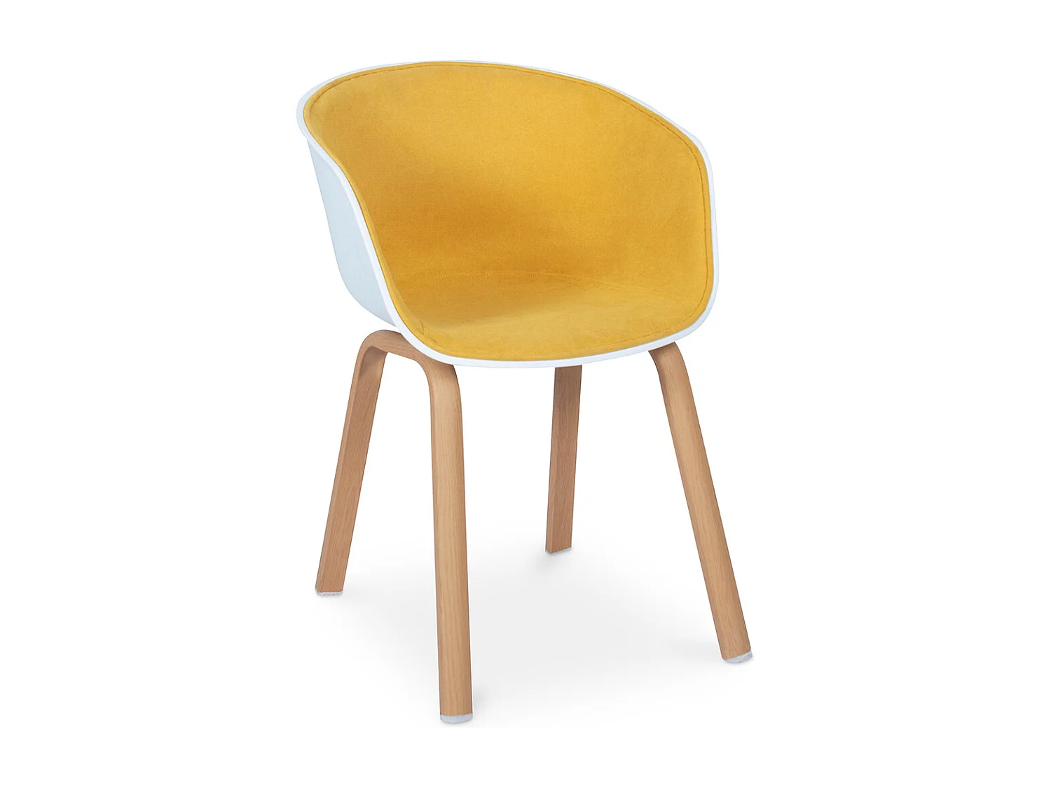 Chaise de salle à manger scandinave rembourrée avec accoudoirs Jaune