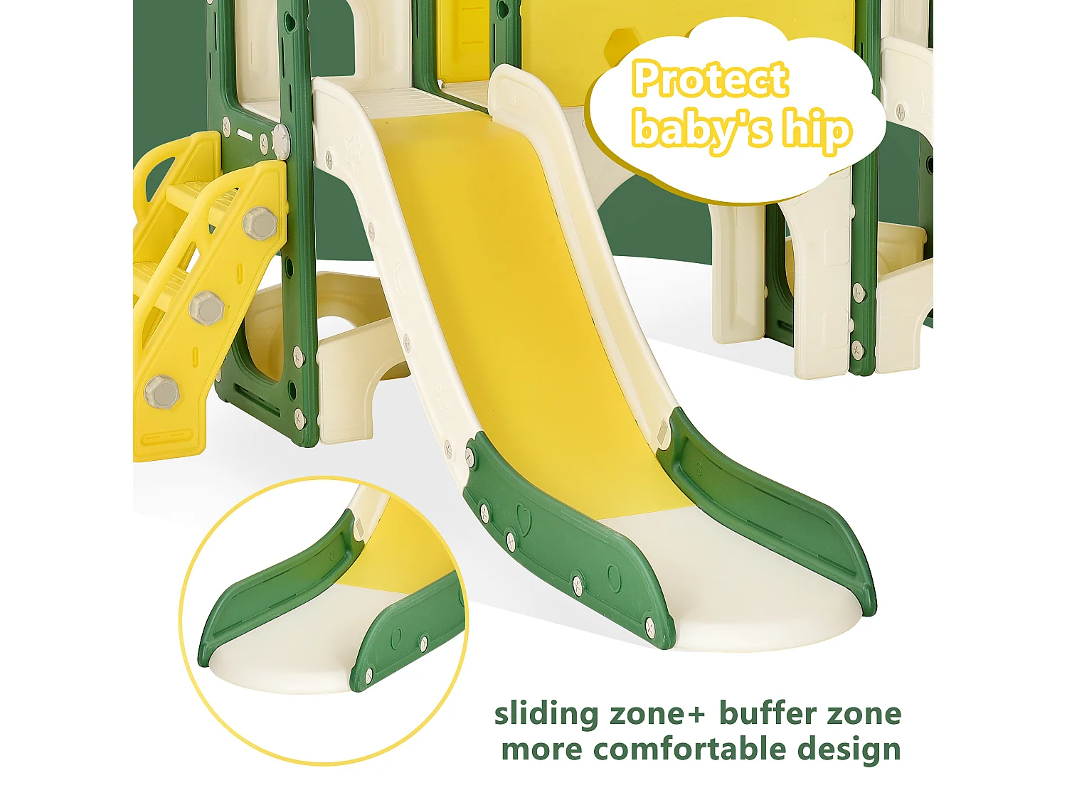 Toboggan pour enfants 7 en 1, toboggan de jardin pour enfants avec panier, toboggan extérieur pour enfants