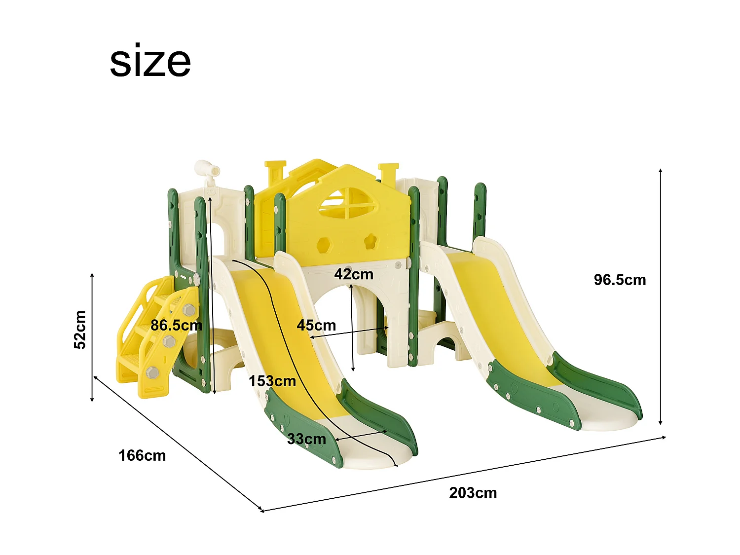 Toboggan pour enfants 7 en 1, toboggan de jardin pour enfants avec panier, toboggan extérieur pour enfants