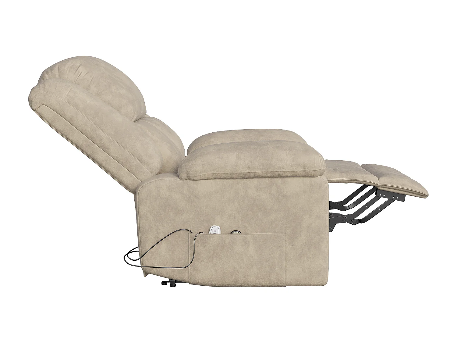 Fauteuil de massage électrique avec 8 points de massage et fonction chauffante - dossier réglable - 2 poches latérales - brun